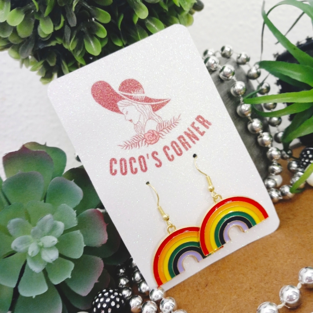 Fun colorful rainbow lgbtq pride dangle earrings